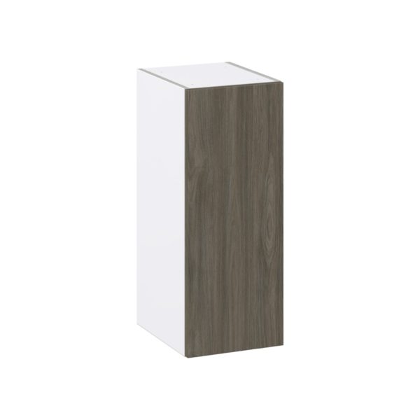 Cordyline Textured Slab Walnut Assembled Wall  Cabinet With Full High Door (12 in. W x 30 in. H x 14 in. D)