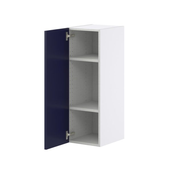 Camellia Painted Midnight Blue Recessed Assembled Wall  Cabinet with Full High Door (12 in. W x 35 in. H x 14 in. D)