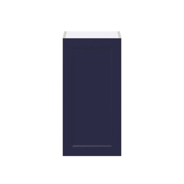 Camellia Painted Midnight Blue Recessed Assembled Wall  Cabinet with Full High Door (15 in. W x 30 in. H x 14 in. D)