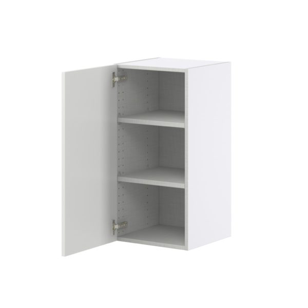 Magnolia Painted Bright White Recessed Assembled Wall  Cabinet with Full High Door (15 in. W x 30 in. H x 14 in. D)