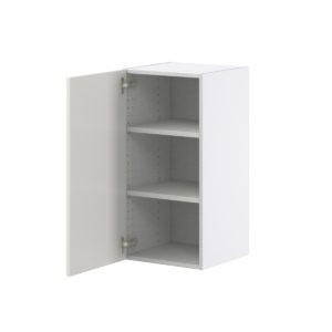 Wisteria Painted Light Gray Recessed Assembled Wall  Cabinet with Full High Door (15 in. W x 30 in. H x 14 in. D)