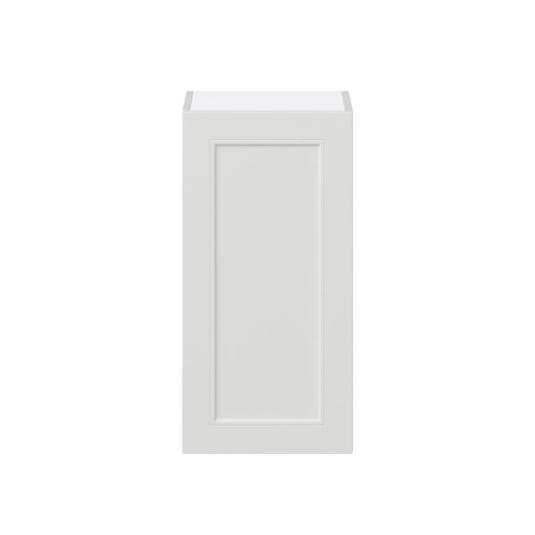 Wisteria Painted Light Gray Recessed Assembled Wall  Cabinet with Full High Door (15 in. W x 30 in. H x 14 in. D)