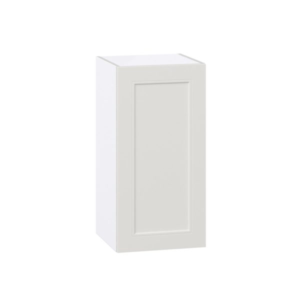 Wisteria Painted Light Gray Recessed Assembled Wall  Cabinet with Full High Door (15 in. W x 30 in. H x 14 in. D)