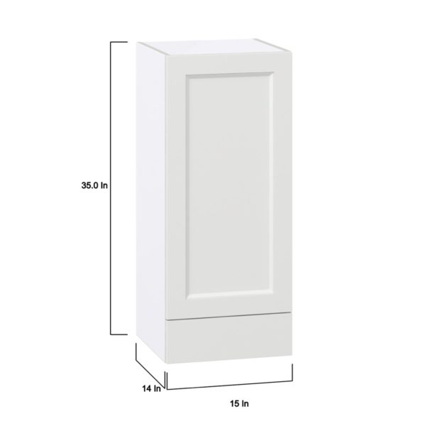 Magnolia Painted Bright White Recessed Assembled Wall  Cabinet with a Door and a 5 in. Drawer (15 in. W x 35 in. H x 14 in. D)