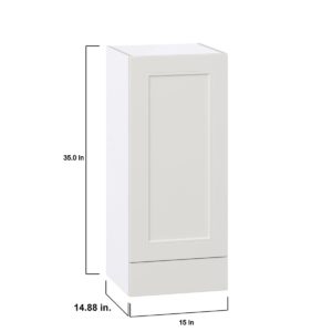 Wisteria Painted Light Gray Recessed Assembled Wall  Cabinet with a Door and a 5 in. Drawer (15 in. W x 35 in. H x 14 in. D)