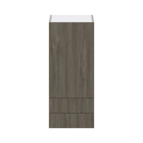 Cordyline Textured Slab Walnut Assembled Wall  Cabinet with a Door and Two 5 in. Drawers (15 in. W x 35 in. H x 14 in. D)