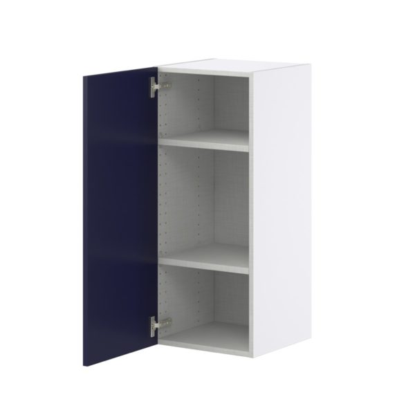 Camellia Painted Midnight Blue Recessed Assembled Wall  Cabinet with Full High Door (15 in. W x 35 in. H x 14 in. D)