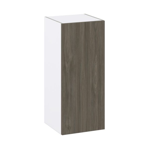 Cordyline Textured Slab Walnut Assembled Wall  Cabinet with Full High Door (15 in. W x 35 in. H x 14 in. D)