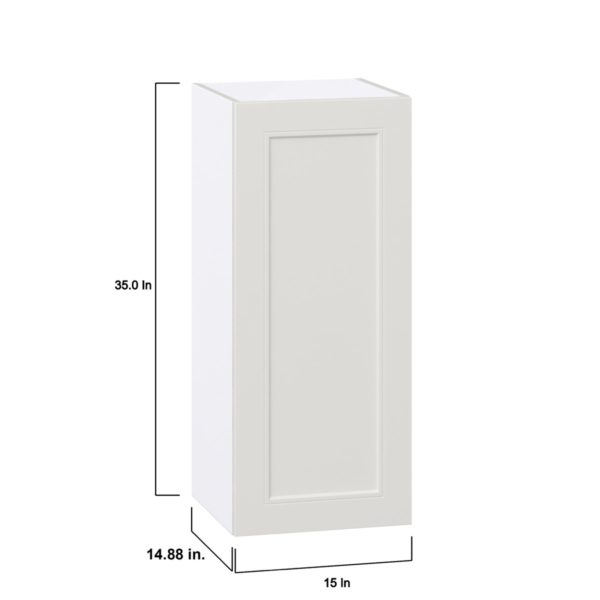 Wisteria Painted Light Gray Recessed Assembled Wall  Cabinet with Full High Door (15 in. W x 35 in. H x 14 in. D)