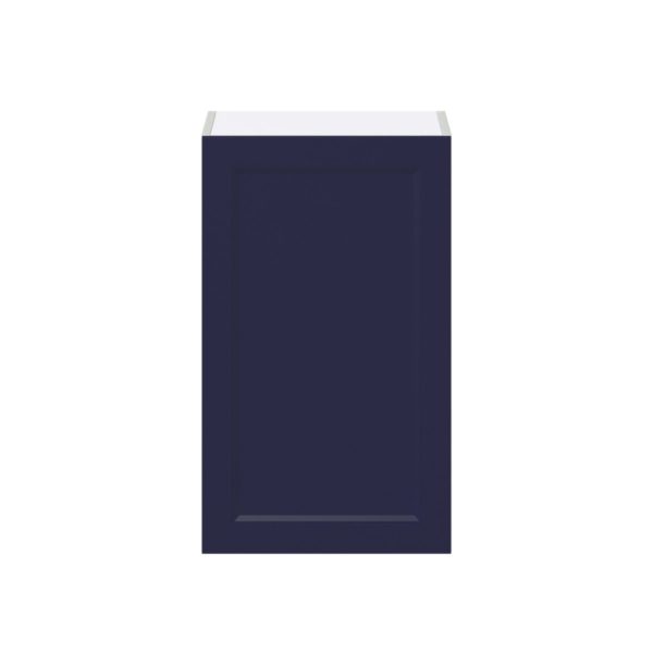 Camellia Painted Midnight Blue Recessed Assembled Wall  Cabinet with Full high Door (18 in. W x 30 in. H x 14 in. D)