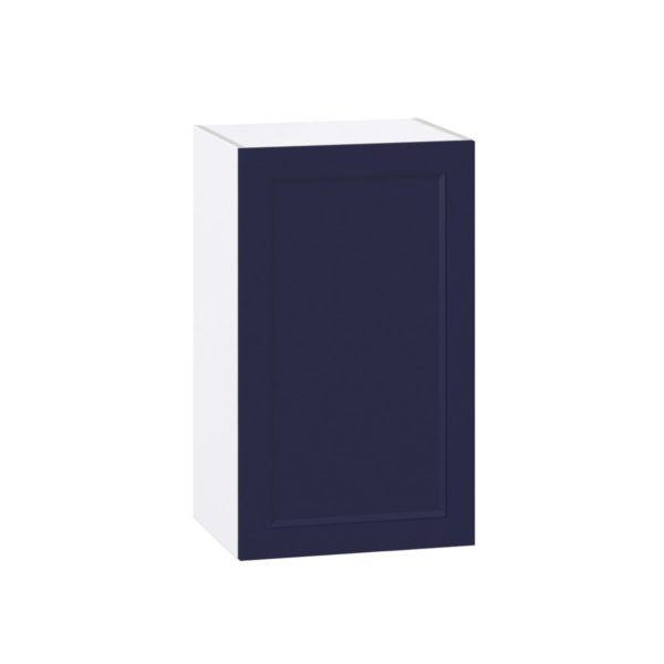 Camellia Painted Midnight Blue Recessed Assembled Wall  Cabinet with Full high Door (18 in. W x 30 in. H x 14 in. D)