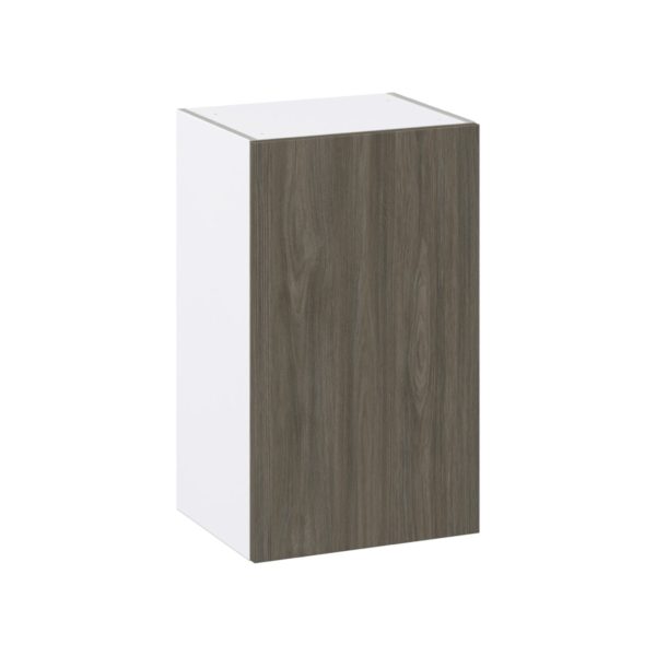 Cordyline Textured Slab Walnut Assembled Wall  Cabinet with Full high Door (18 in. W x 30 in. H x 14 in. D)