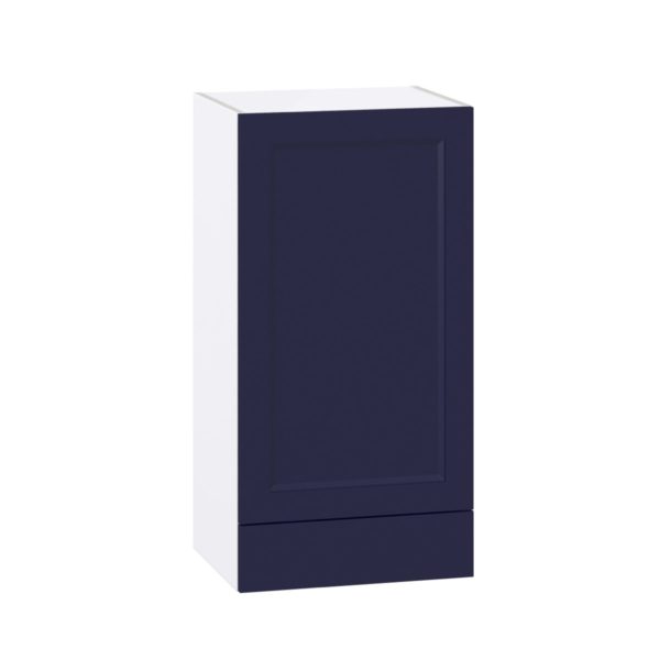 Camellia Painted Midnight Blue Recessed Assembled Wall  Cabinet with a Door and a 5 in. Drawer (18 in. W x 35 in. H x 14 in. D)