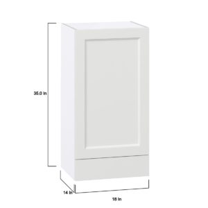 Magnolia Painted Bright White Recessed Assembled Wall  Cabinet with a Door and a 5 in. Drawer (18 in. W x 35 in. H x 14 in. D)