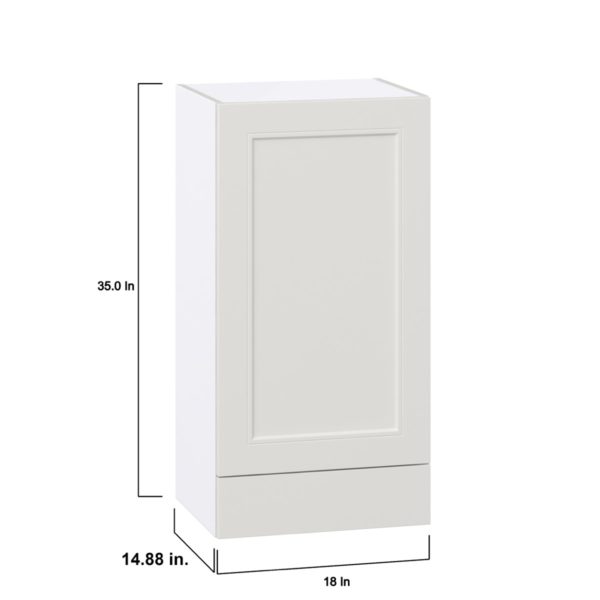 Wisteria Painted Light Gray Recessed Assembled Wall  Cabinet with a Door and a 5 in. Drawer (18 in. W x 35 in. H x 14 in. D)