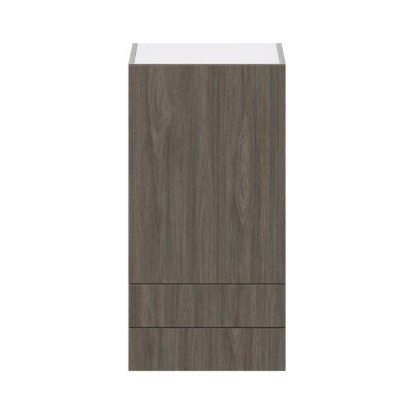 Cordyline Textured Slab Walnut Assembled Wall  Cabinet with a Door and Two 5 in. Drawers (18 in. W x 35 in. H x 14 in. D)