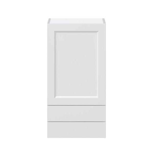 Magnolia Painted Bright White Recessed Assembled Wall  Cabinet with a Door and Two 5 in. Drawers (18 in. W x 35 in. H x 14 in. D)