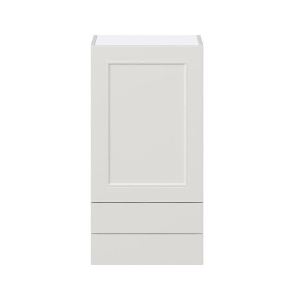 Wisteria Painted Light Gray Recessed Assembled Wall  Cabinet with a Door and Two 5 in. Drawers (18 in. W x 35 in. H x 14 in. D)