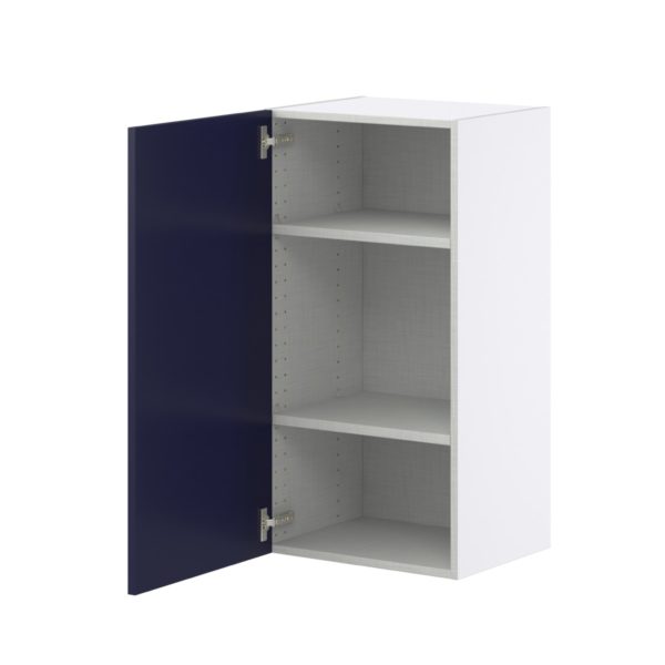 Camellia Painted Midnight Blue Recessed Assembled Wall  Cabinet with Full High Door (18 in. W x 35 in. H x 14 in. D)