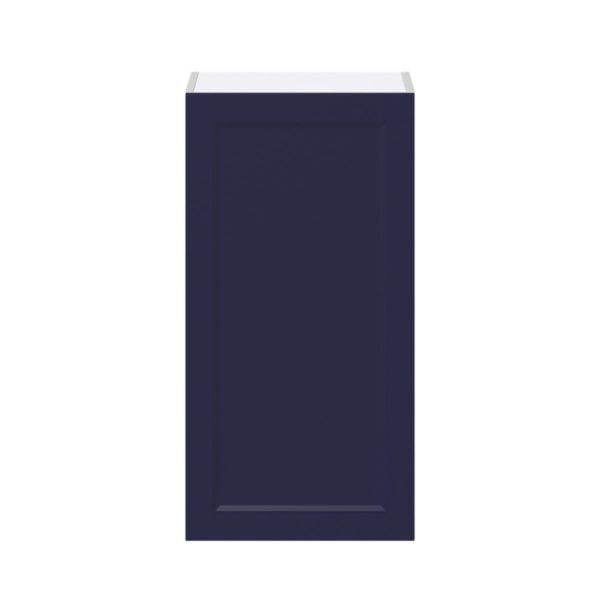 Camellia Painted Midnight Blue Recessed Assembled Wall  Cabinet with Full High Door (18 in. W x 35 in. H x 14 in. D)