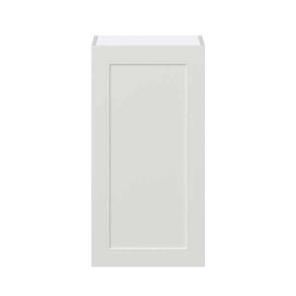 Wisteria Painted Light Gray Recessed Assembled Wall  Cabinet with Full High Door (18 in. W x 35 in. H x 14 in. D)