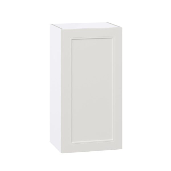 Wisteria Painted Light Gray Recessed Assembled Wall  Cabinet with Full High Door (18 in. W x 35 in. H x 14 in. D)