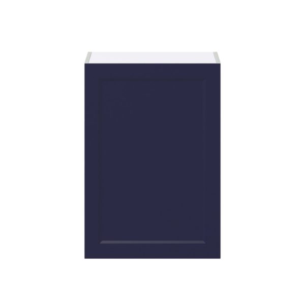 Camellia Painted Midnight Blue Recessed Assembled Wall  Cabinet with Full High Door (21 in. W x 30 in. H x 14 in. D)