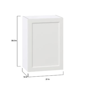 Magnolia Painted Bright White Recessed Assembled Wall  Cabinet with Full High Door (21 in. W x 30 in. H x 14 in. D)