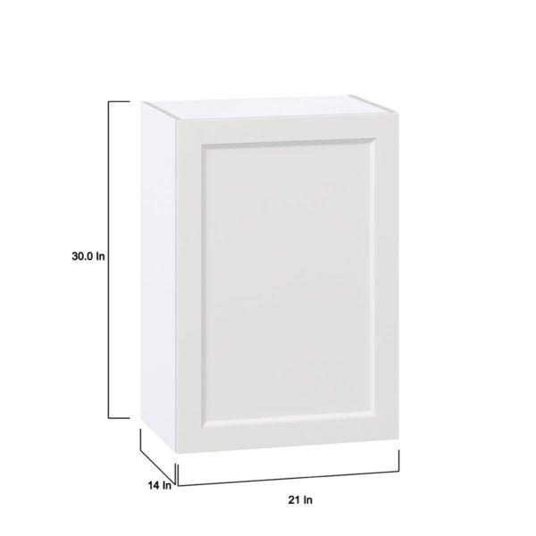 Magnolia Painted Bright White Recessed Assembled Wall  Cabinet with Full High Door (21 in. W x 30 in. H x 14 in. D)