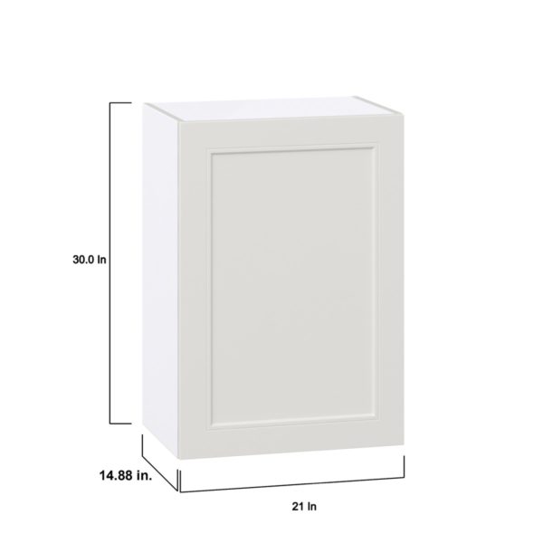 Wisteria Painted Light Gray Recessed Assembled Wall  Cabinet with Full High Door (21 in. W x 30 in. H x 14 in. D)