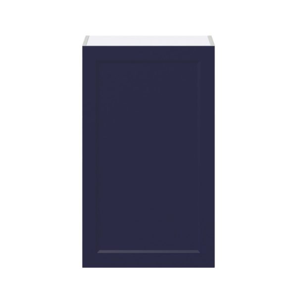 Camellia Painted Midnight Blue Recessed Assembled Wall  Cabinet with Full High Door (21 in. W x 35 in. H x 14 in. D)