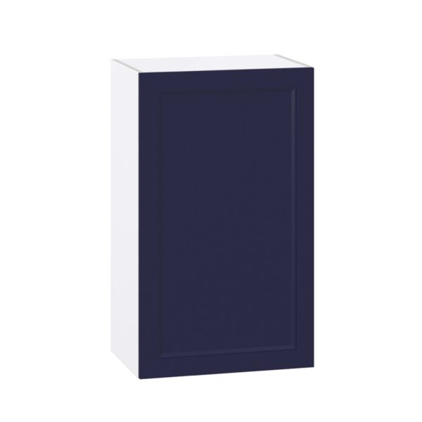 Camellia Painted Midnight Blue Recessed Assembled Wall  Cabinet with Full High Door (21 in. W x 35 in. H x 14 in. D)