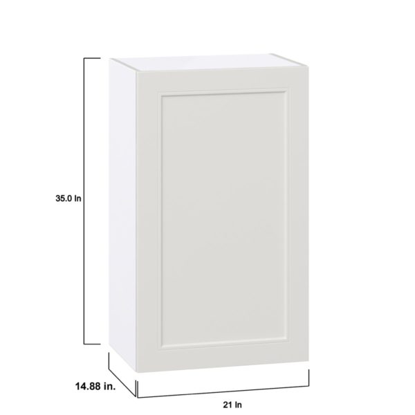 Wisteria Painted Light Gray Recessed Assembled Wall  Cabinet with Full High Door (21 in. W x 35 in. H x 14 in. D)