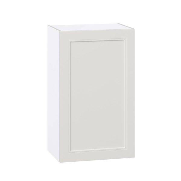 Wisteria Painted Light Gray Recessed Assembled Wall  Cabinet with Full High Door (21 in. W x 35 in. H x 14 in. D)