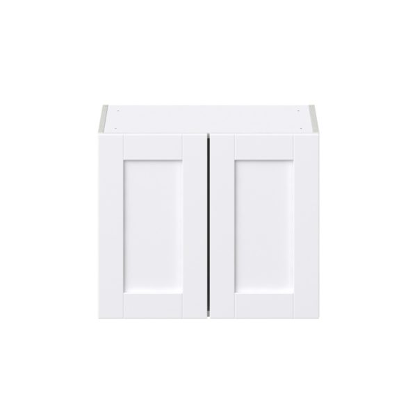 Dahlia Bright White  Shaker Assembled Wall  Cabinet with 2 Full High Doors (24 in. W X 20 in. H X 14 in. D)