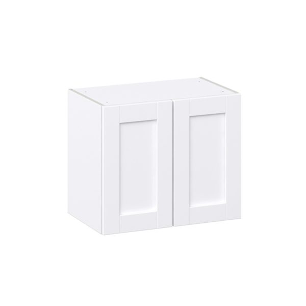 Dahlia Bright White  Shaker Assembled Wall  Cabinet with 2 Full High Doors (24 in. W X 20 in. H X 14 in. D)