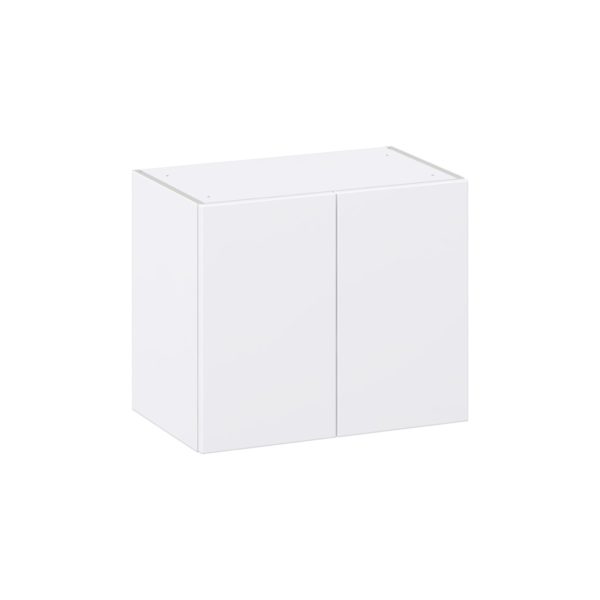 Lily Bright White  Slab Assembled Wall  Cabinet with 2 Full High Doors (24 in. W X 20 in. H X 14 in. D)