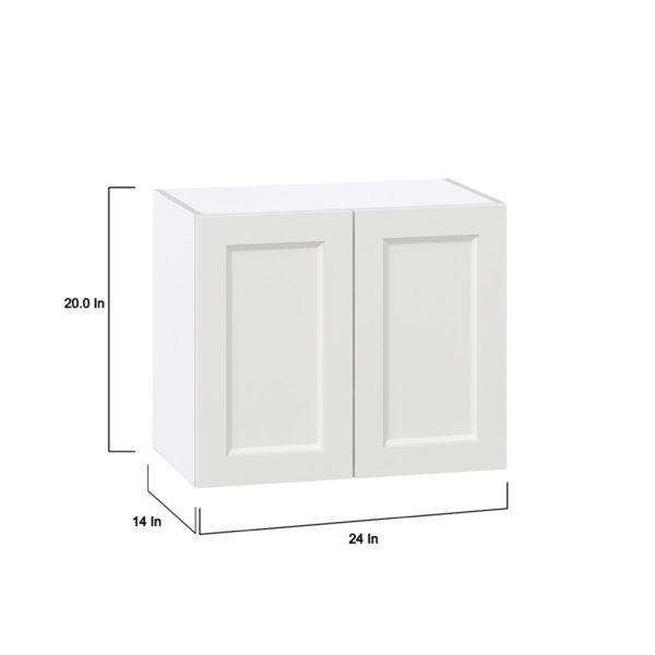 Magnolia Painted Bright White Recessed Assembled Wall  Cabinet with 2 Full High Doors (24 in. W X 20 in. H X 14 in. D)