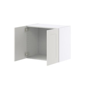 Wisteria Painted Light Gray Recessed Assembled Wall  Cabinet with 2 Full High Doors (24 in. W X 20 in. H X 14 in. D)