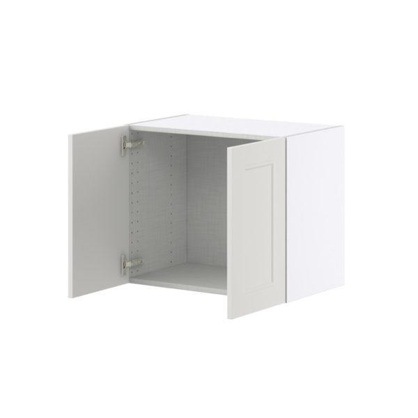 Wisteria Painted Light Gray Recessed Assembled Wall  Cabinet with 2 Full High Doors (24 in. W X 20 in. H X 14 in. D)