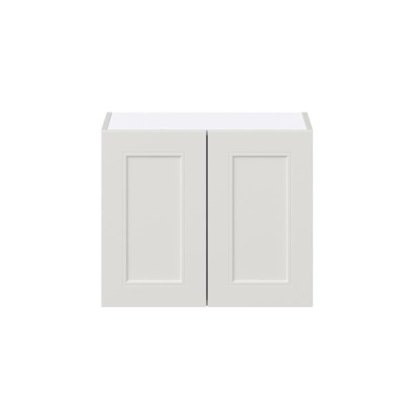 Wisteria Painted Light Gray Recessed Assembled Wall  Cabinet with 2 Full High Doors (24 in. W X 20 in. H X 14 in. D)