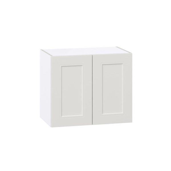 Wisteria Painted Light Gray Recessed Assembled Wall  Cabinet with 2 Full High Doors (24 in. W X 20 in. H X 14 in. D)