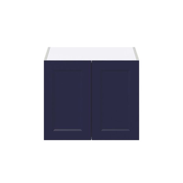 Camellia Painted Midnight Blue Recessed Assembled Wall  Cabinet with 2 Full High Doors (24 in. W X 20 in. H X 24 in. D)