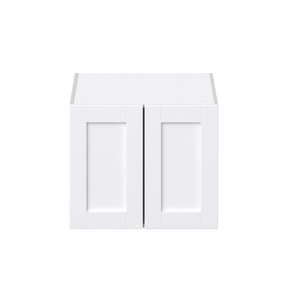 Dahlia Bright White  Shaker Assembled Wall  Cabinet with 2 Full High Doors (24 in. W X 20 in. H X 24 in. D)