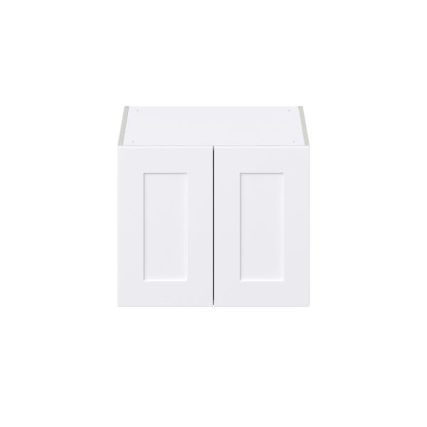 Jasmine Painted Warm White  Shaker Assembled Wall  Cabinet with 2 Full High Doors (24 in. W X 20 in. H X 24 in. D)