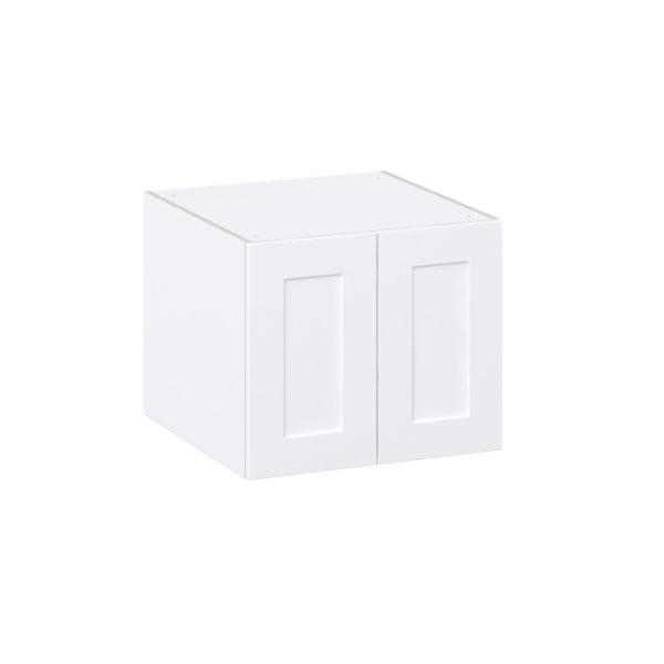 Jasmine Painted Warm White  Shaker Assembled Wall  Cabinet with 2 Full High Doors (24 in. W X 20 in. H X 24 in. D)