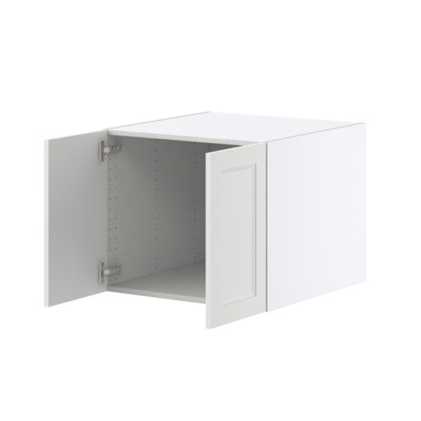 Magnolia Painted Bright White Recessed Assembled Wall  Cabinet with 2 Full High Doors (24 in. W X 20 in. H X 24 in. D)