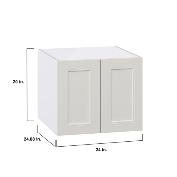 Wisteria Painted Light Gray Recessed Assembled Wall  Cabinet with 2 Full High Doors (24 in. W X 20 in. H X 24 in. D)