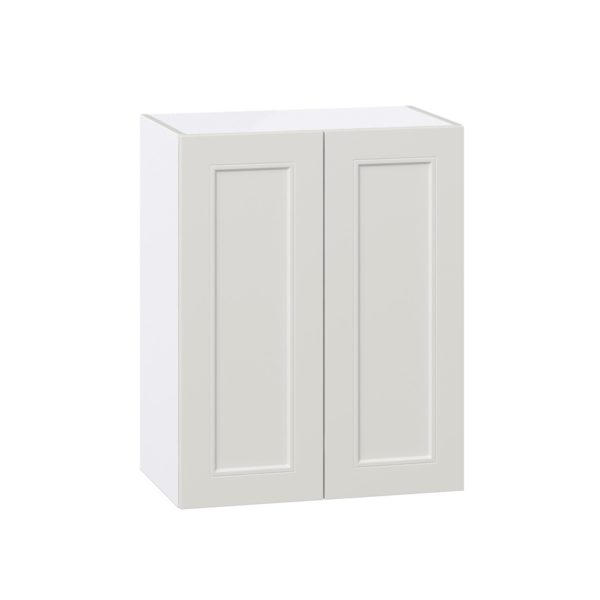 Wisteria Painted Light Gray Recessed Assembled Wall  Cabinet  with 2 Full high Doors (24 in. W x 30 in. H x 14 in. D)