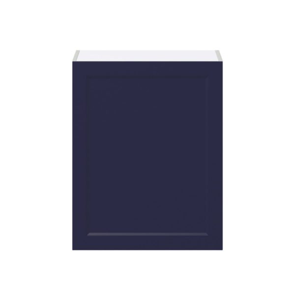 Camellia Painted Midnight Blue Recessed Assembled Wall  Cabinet with Full High Door (24 in. W x 30 in. H x 14 in. D)